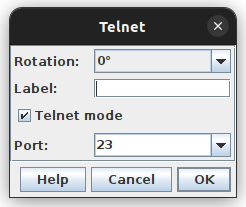 Telnet menu defaults